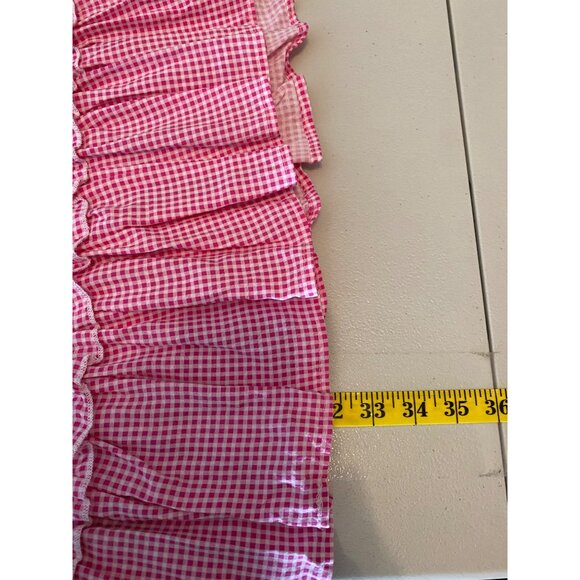 Pink Gingham Jessica Simpson Dress Embroidered Details & Ruffled Hem Medium - Picture 4 of 9
